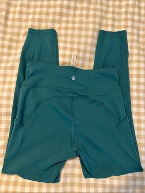 lululemon  Teal Green High-Rise Leggings with pockets